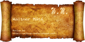Waltner Máté névjegykártya