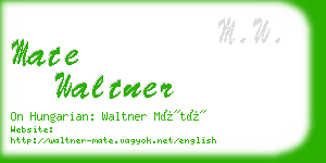 mate waltner business card